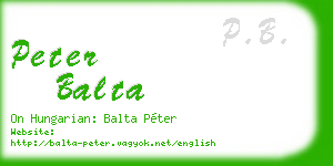 peter balta business card